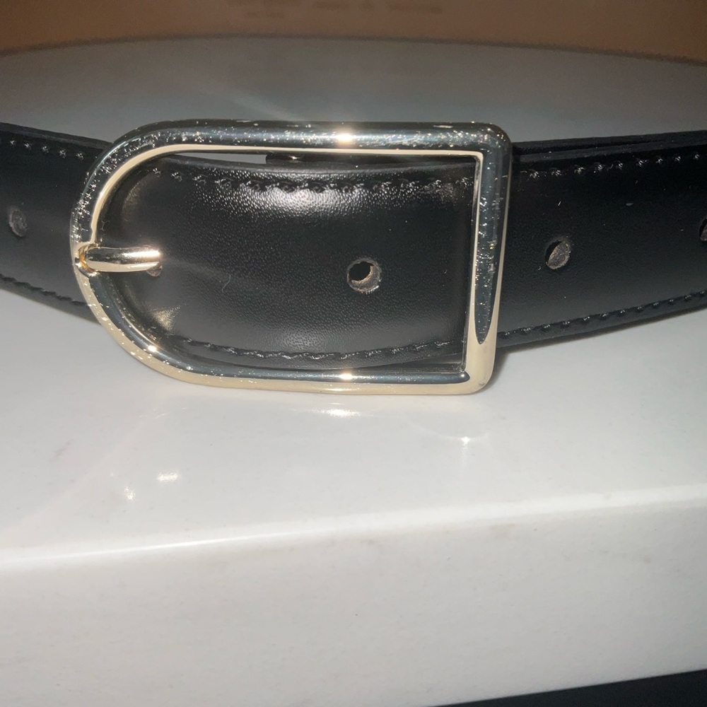 Kate Spade Black Belt with Gold Buckle - Picture 3 of 5